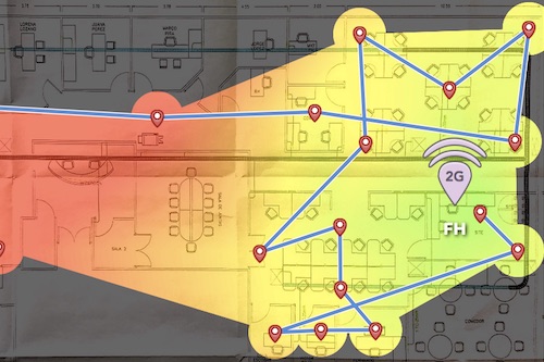 Mapa de Calor WiFi que se debe realizar para el Diseño previo a la Instalación de una Red Inalámbrica WiFi.