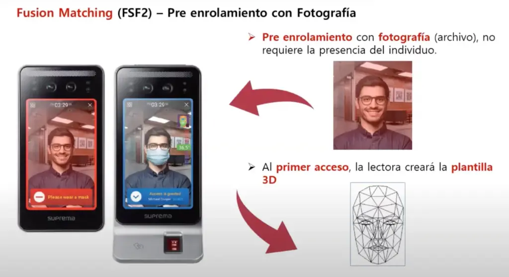 Suprema Fusion Matching FSF2 pre enrolamiento con fotografía
