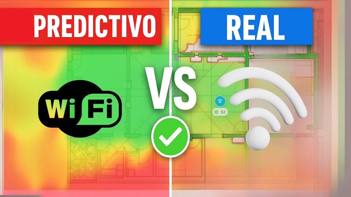 mapa predictivo de wifi vs mapa de calor real en sitio