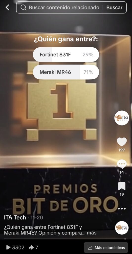 votación publica de fortinet vs meraki