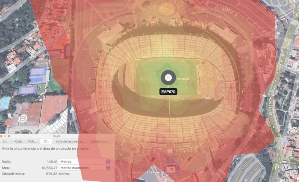 radio de cobertura wifi patron de radiación de Omada tplink eap650 en 5ghz
