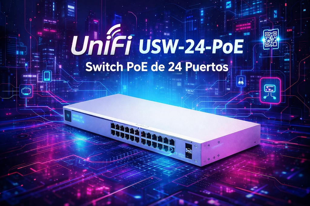 Switch UniFi USW-24-PoE de Ubiquiti para redes empresariales