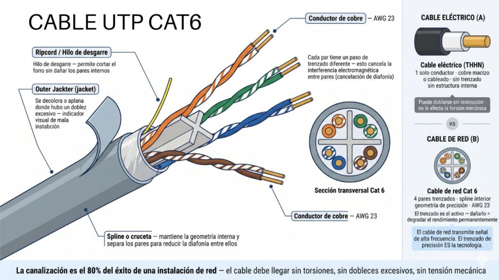 componentes y estructura de un cable utp cat6 cable de red voz y datos 