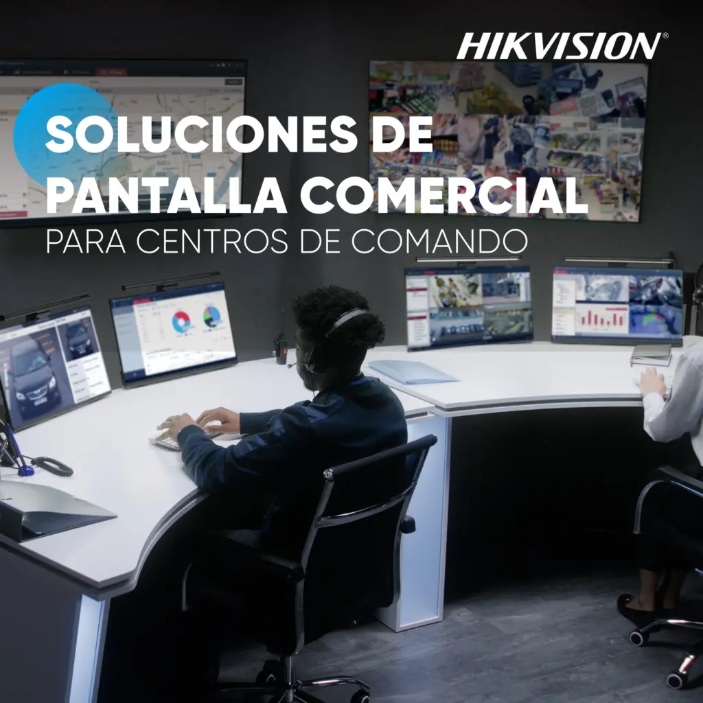 Hikvision soluciones comerciales de pantallas monitores de cctv para centros de comando monitoristas