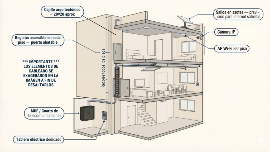 vertical riser en proyecto residencial