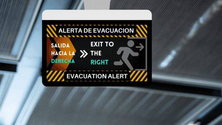alerta sismica y rutas de evacuación en pantallas de TV